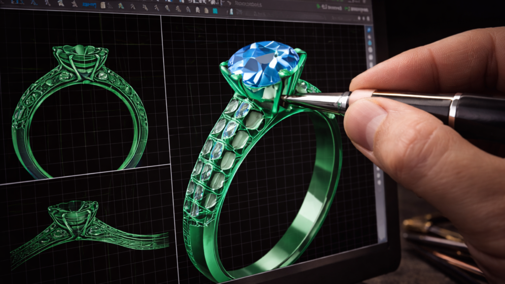 Custom Jewelry Design Process using CAD modeling